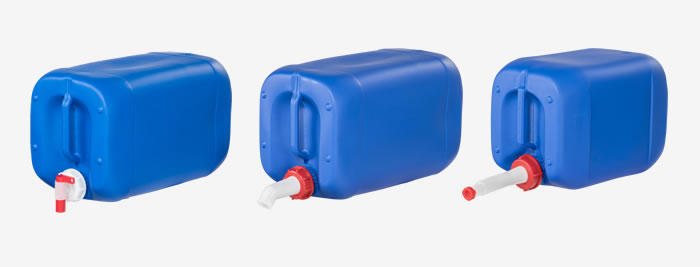 2 Stück Kanister Behälter 20 L blau Plastikdeckel Zubehör Schnellausgießer DIN61 